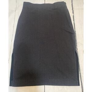 Gap‎ Polka Dot Pencil Midi Skirt Black White Stretch Waist Corpcore Womens XS